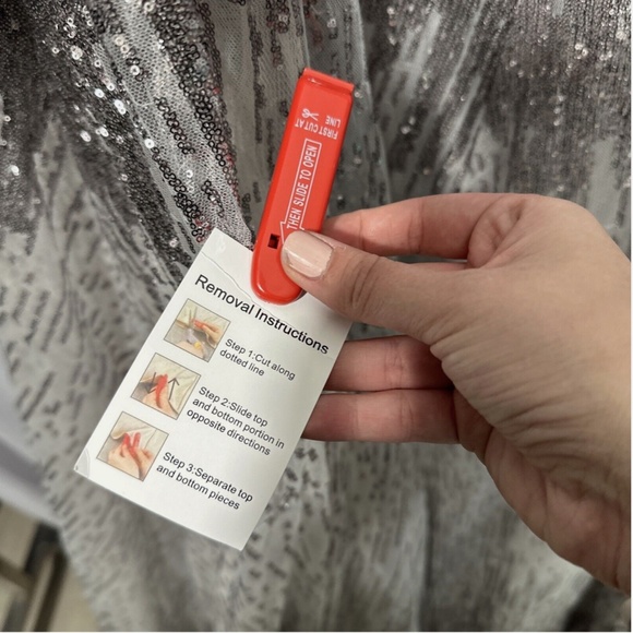 NWT$798 Mac Duggal [ 24 ] Jewel Encrusted Illusion Long Sleeve A-Line Gown Silve - Picture 17 of 17